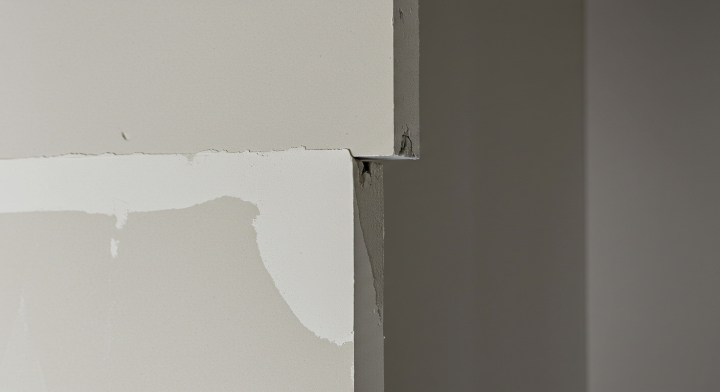 A photo showing a drywall joint